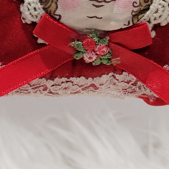 Kurt Adler 70s vintage velvet cloth Angel Christmas ornament - Picture 4 of 8
